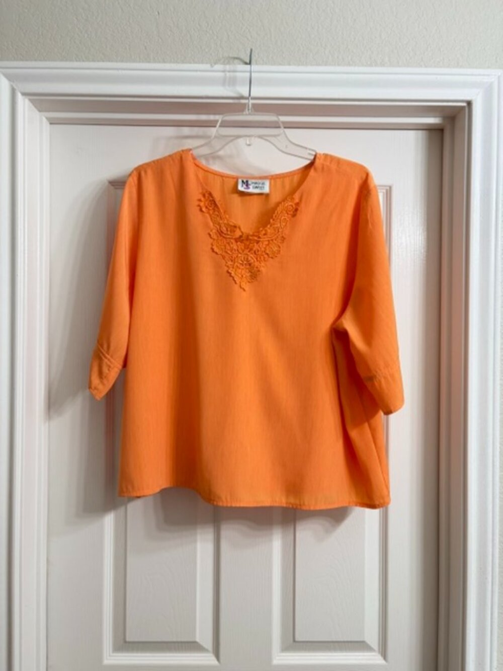 Maggie Sweet Women's Orange Dressy Blouse, Size 1X